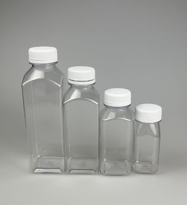 Lanwei 250Ml 500Ml 12Oz16Oz χυμός ποτών τετράγωνο μπουκάλι νερού πλαστικό μπουκάλι με κάλυμμα
