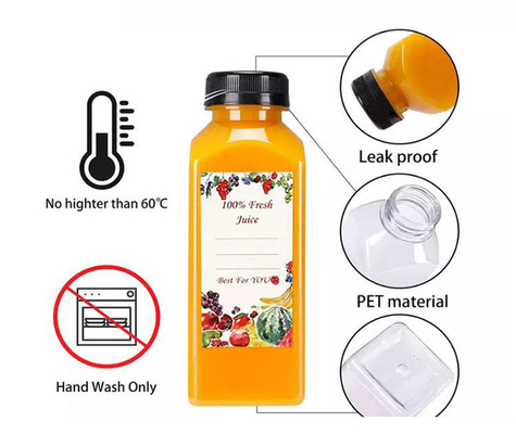 100 ml 250 ml 500 ml Διαυγές πλαστικό φιαλίδιο χυμού για ζώα