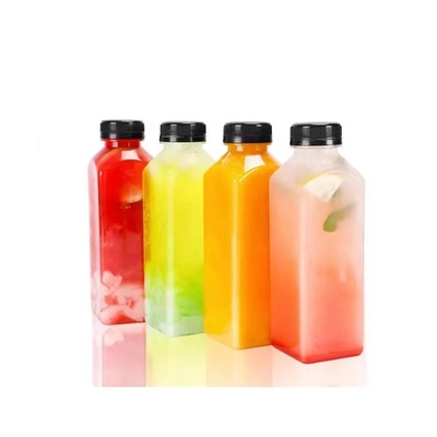 8oz 16oz διαυγές πλαστικό δοχείο χυμού τετράγωνο με κάλυμμα PP