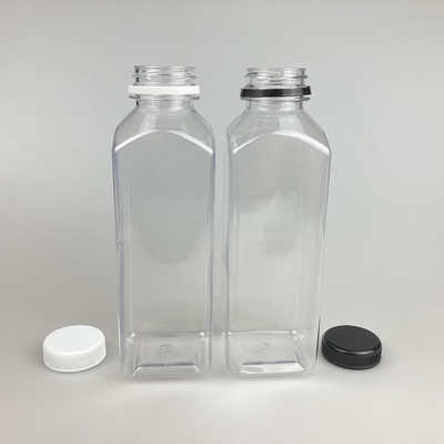 8oz 16oz διαυγές πλαστικό δοχείο χυμού τετράγωνο με κάλυμμα PP