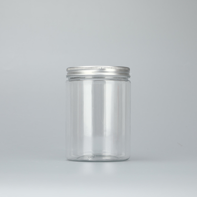 εξατομικευμένα 100ml 200ml 8oz 300ml 12oz 500ml διαυγές λευκό μαύρο κεχριμπάρι ευρύ στόμα καλλυντικά δοχεία πλαστικού βάζου για κατοικίδια ζώα με αλουμί