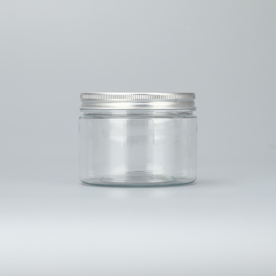 εξατομικευμένα 100ml 200ml 8oz 300ml 12oz 500ml διαυγές λευκό μαύρο κεχριμπάρι ευρύ στόμα καλλυντικά δοχεία πλαστικού βάζου για κατοικίδια ζώα με αλουμί