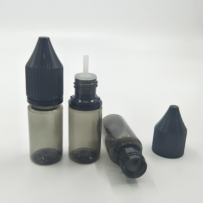 10 ml διαυγές πλαστικό μπουκάλι για κατοικίδια ζώα με λευκό/ μαύρο αδιάβροχο καπάκι
