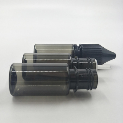 10 ml διαυγές πλαστικό μπουκάλι για κατοικίδια ζώα με λευκό/ μαύρο αδιάβροχο καπάκι