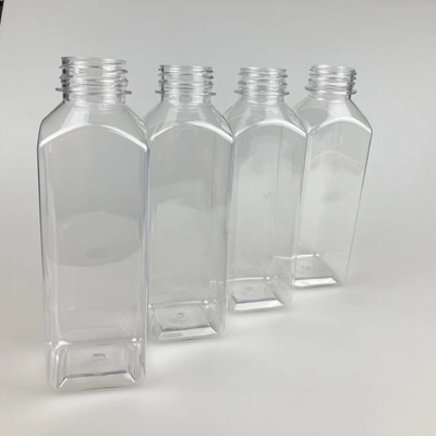 60ml 120ml 250ml 350ml 500ml τετραγωνικό μπουκάλι χυμού με μαύρο καπάκι