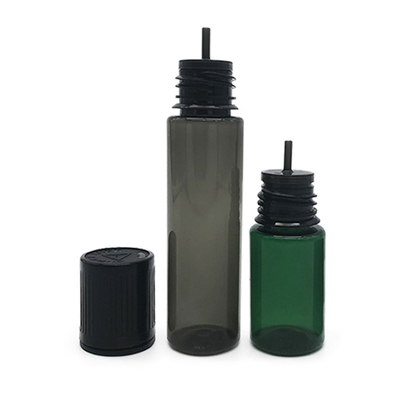 10 ml πλαστικό μπουκάλι με επίπεδο καπάκι Διαφανές μαύρο χρώμα