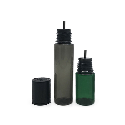 10 ml πλαστικό μπουκάλι με επίπεδο καπάκι Διαφανές μαύρο χρώμα
