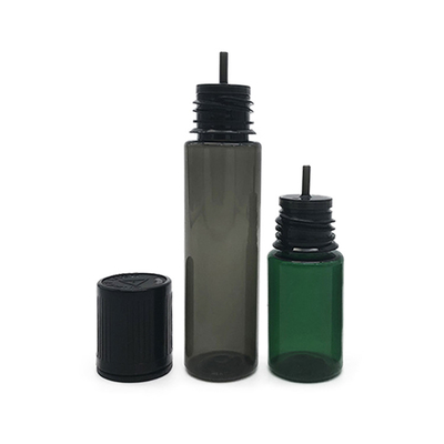 10 ml πλαστικό μπουκάλι με επίπεδο καπάκι Διαφανές μαύρο χρώμα