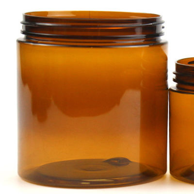 Selling Amber Plastic Bottles Wide Mouth Cosmetic Plastic Jars Amber Bottle with Cap with Cheap Wholesale