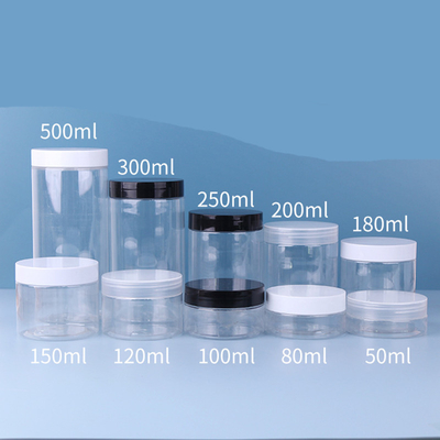 280 ml Διαυγές πλαστικό δοχείο Κοσμητικό βάζο με καπάκια