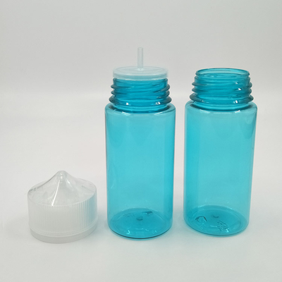 Προσαρμοσμένο στρογγυλό E υγρό μπουκάλι με Childproof Neck Διαφανή χρωματική οθόνη εκτυπωμένο λογότυπο