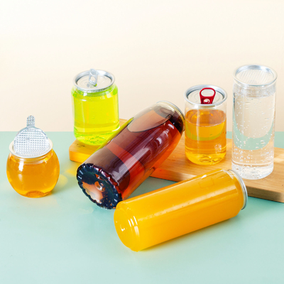 Πλαστικές κονσέρβες ποτών 330ml 500ml Σόδα μπουκάλι για καφέ γάλα με καπάκια