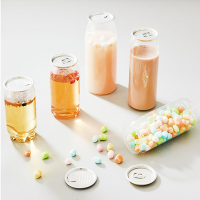 Πλαστικές κονσέρβες ποτών 330ml 500ml Σόδα μπουκάλι για καφέ γάλα με καπάκια
