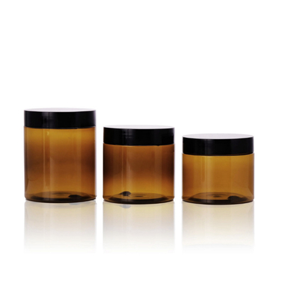 Χονδρικό 8oz 250ml 250g δοχεία αποθήκευσης τροφίμων κοντέινερ Στρογγυλό σχήμα πλαστικό PET με μαύρα LIDS