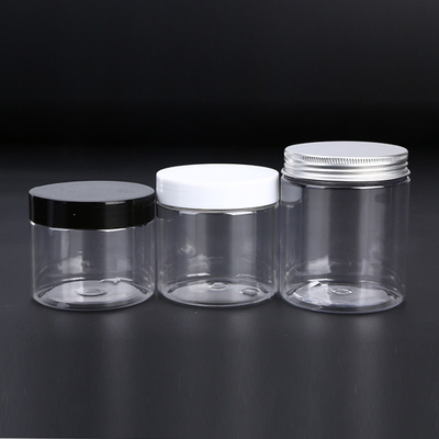 Χονδρικό 8oz 250ml 250g δοχεία αποθήκευσης τροφίμων κοντέινερ Στρογγυλό σχήμα πλαστικό PET με μαύρα LIDS