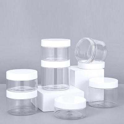 Διαφανή δοχεία PET 200 ml 250 ml 300 ml 500 ml πλατύ στόματος PET διαφανή δοχεία με καπάκια Αλουμινίου