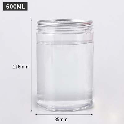 Διαυγές στρογγυλές πλαστικές βάζες 2oz-8oz με καπάκια για λάσπη και μπαχαρικά