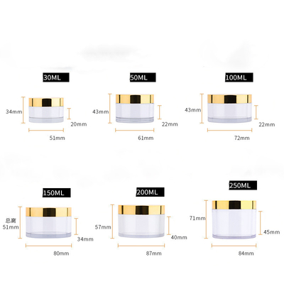 10 ml-150 ml Διαυγές πλαστικό στρογγυλό βάζο κρέμας με ευαίσθητη στην πίεση συμπίεση