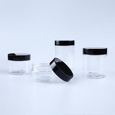 60Ml 100Ml 200Ml 250Ml Διαφανή κρέμα για κατοικίδια ζώα Γάζες κοσμητικής κρέμας πλαστικό δοχείο με μαύρο καπάκι
