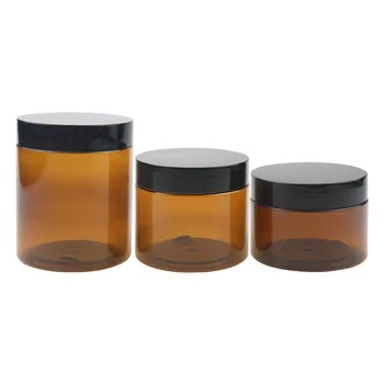 60Ml 100Ml 200Ml 250Ml Διαφανή κρέμα για κατοικίδια ζώα Γάζες κοσμητικής κρέμας πλαστικό δοχείο με μαύρο καπάκι