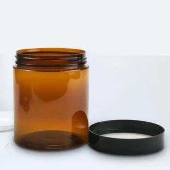 Ζεστή πώληση Διαφανές Μαύρο Πλαχτώδες 250ml 8oz Άδειο Μεγάλο Πολυκαλλυντικό Περιέκτες πλαστικές φιάλες