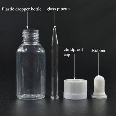 Σκουπίδι Cap Dropper μπουκάλια 10-120ml γυαλί Διαφανές / Προσαρμόστε το χρώμα