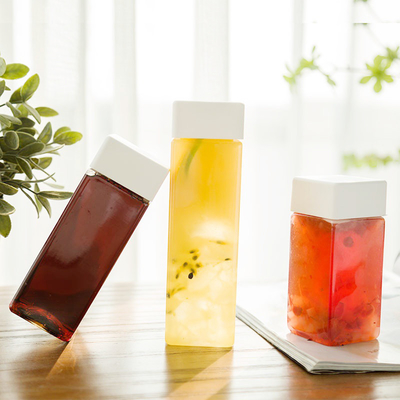 Κρυστάλλινο καθαρό 500 ml Απαλλαγμένο από BPA μπουκάλι πλαστικού τσαγιού γάλακτος