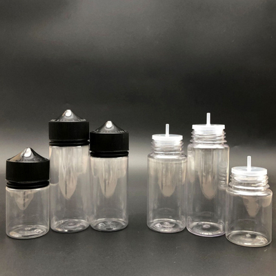 100 ml Διαφανές στρογγυλό φιαλίδιο υγρού E με παιδοασφαλές καπάκι βίδας και προσαρμοσμένη εκτύπωση οθόνης
