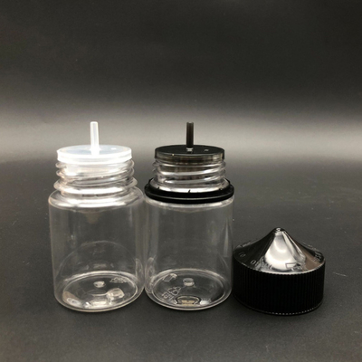 100 ml Διαφανές στρογγυλό φιαλίδιο υγρού E με παιδοασφαλές καπάκι βίδας και προσαρμοσμένη εκτύπωση οθόνης