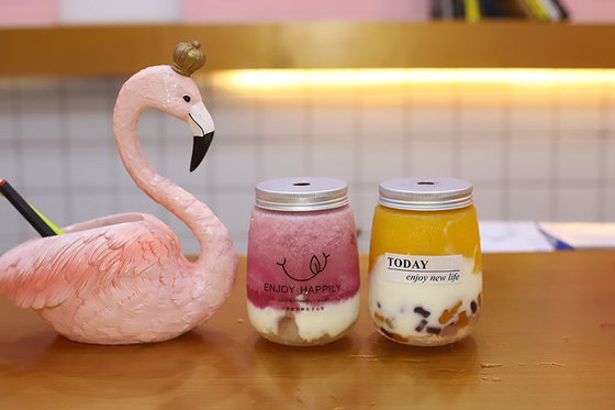 350ml χωρητικότητα μπουκάλια γάλακτος τσάι σαφή κομψή για επιχειρήσεις