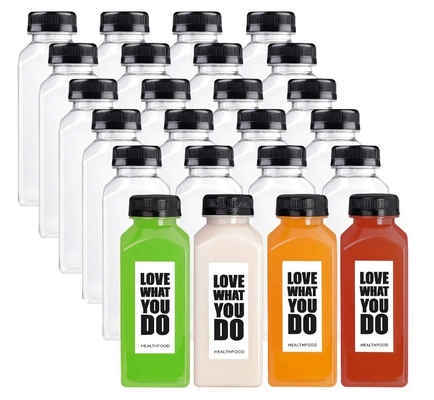 250 ml χωρητικότητας σαφείς μπουκάλια χυμού με λευκό καπάκι Custom logo πλαστικό μπουκάλι για κατοικίδια ζώα