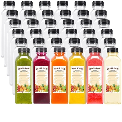 250 ml χωρητικότητας σαφείς μπουκάλια χυμού με λευκό καπάκι Custom logo πλαστικό μπουκάλι για κατοικίδια ζώα