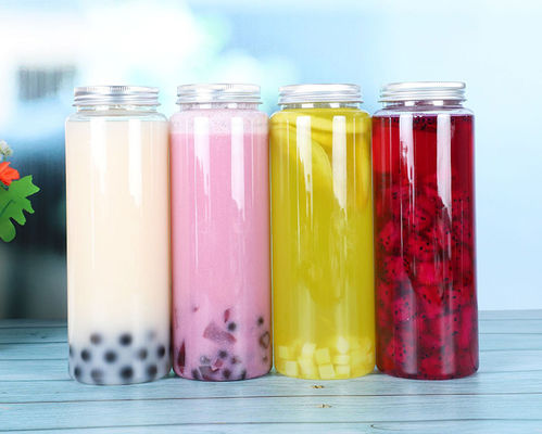 Screw-on Lid Milk Tea Bottles Leak-proof and Medium Size for Your Customer Requirements