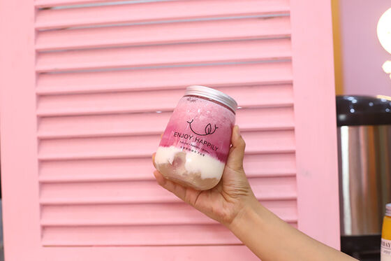 Μοντέρνα Μπουκάλια Τσαγιού με Γάλα, Διαφανές Βιδωτό Καπάκι, Ανθεκτικά, Επαναχρησιμοποιήσιμα Πλαστικά Δοχεία, Ιδανικά για Συσκευασία και Αποθήκευση Ποτών