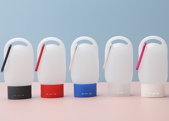 Ταξίδι 30ml PE 1 Oz Sanitizer χεριών μπουκάλια κενά με τη βασική αλυσίδα