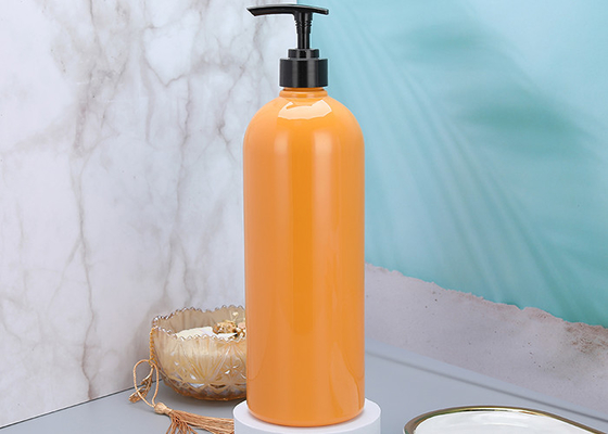 25mm πορτοκαλιά μπουκάλια 900ml διανομέων αντλιών σαμπουάν πλαστικά
