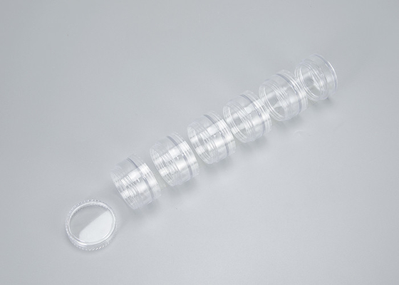 Λευκό 5ml 10ml 15ml 30ml 50ml Επαναλαμβανόμενο δοχείο για περιποίηση του δέρματος Στρογγυλό πλαστικό βάζο καλλυντικών