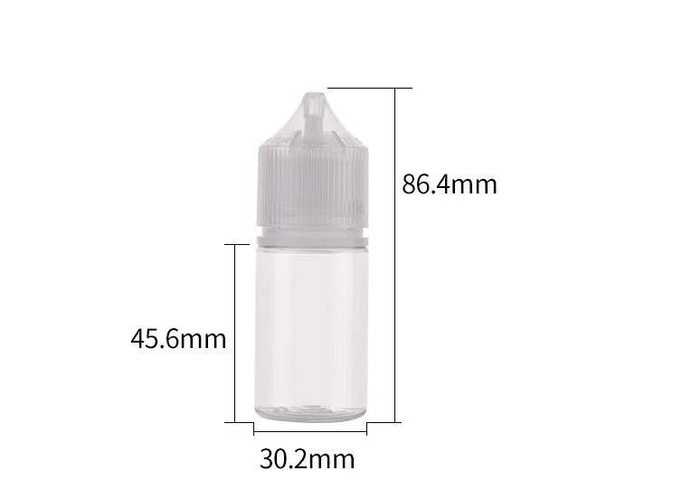 30ml Short V3 Dropper Bottle with CRC Cap Flavor PET Eliquid Bottles