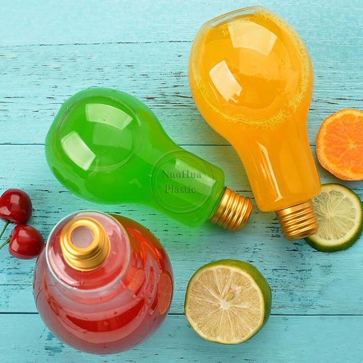 500 ml πλαστικό μπουκάλι χυμού σε σχήμα λάμπας με καπάκι από αλουμίνιο
