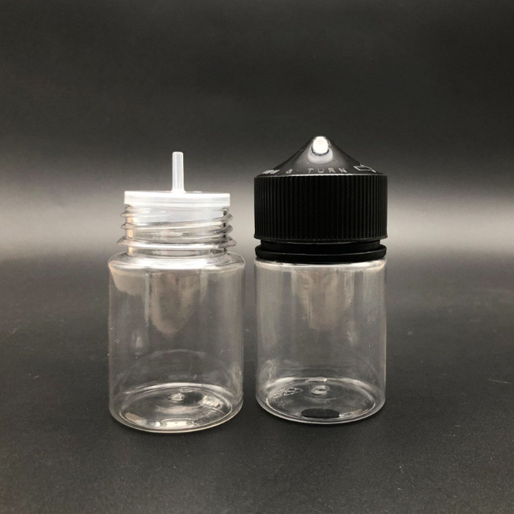 100 ml Διαφανές στρογγυλό φιαλίδιο υγρού E με παιδοασφαλές καπάκι βίδας και προσαρμοσμένη εκτύπωση οθόνης