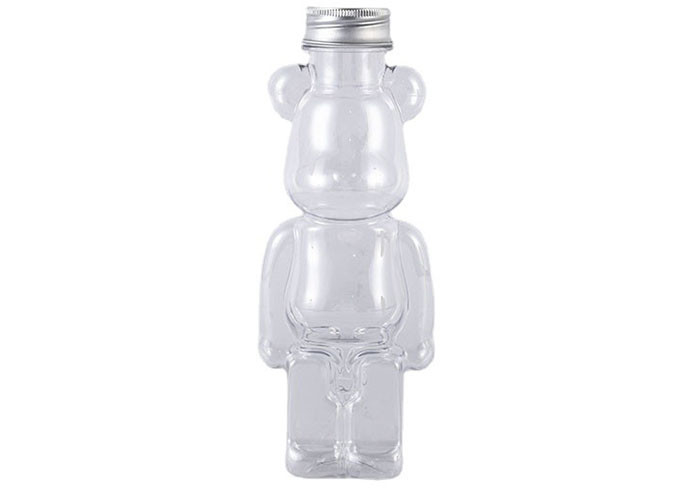 350ml 400ml 500ml 700ml Ζεστή πώληση Προσαρμογή κατοικίδιων πλαστικών με σχήμα αρκούδας μπουκάλι χυμού για ποτά με καπάκι και ιμάντα